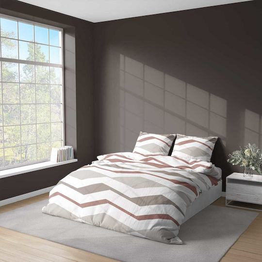Detexpol Set Duvet Cover 220x200cm Queen Size with 2 Pillowcases Beige