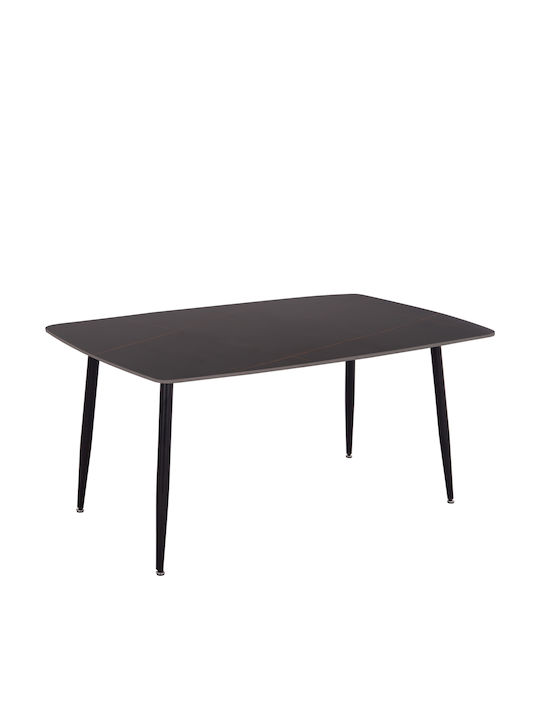 Raven Tisch Speisesaal Black Marble 160x80x74cm