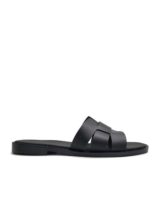 Shoelover Leather Women's Flat Sandals in Black...