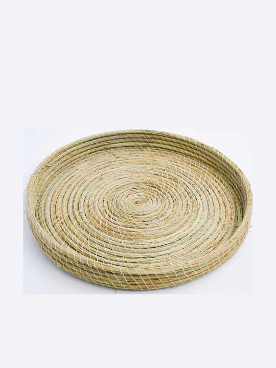 Wicker Round Decorative Tray 40x40cm