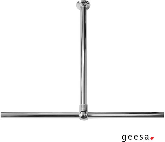 Στήριγμα Οροφής Βέργα Κουρτίνας Ντους 616-617 Geesa Chrome 618-100
