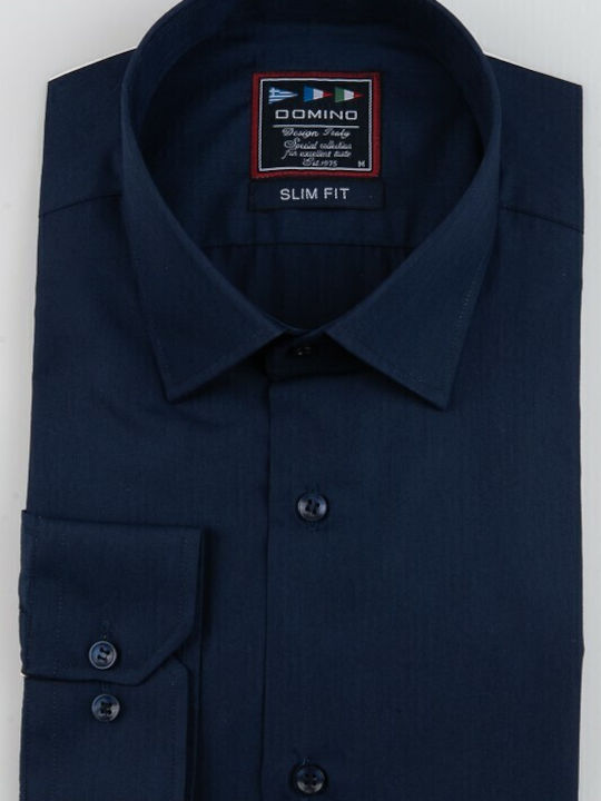 Poligianni-domino Cămașă Slim Fit 20502-16 Albastru