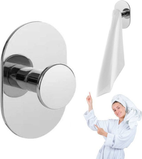 Laveo Άγκιστρο Μπάνιου Μονό με Βίδες ​4x4cm Inox Γκρι