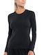 Lucky In Love Breeze Long Sleeve Women's Crew Black