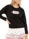 Lucky In Love Women's Tennis Pullover Black