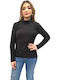 Cotton Turtleneck Top Miss Black