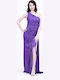 Aleya Long Dress Purple 520 Μωβ Γυναικειο Φορεμα