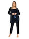 Set Pijamale Damă Albastru Dantelă 20570