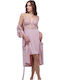 Women's Nightgown Strap Viscose Secret Point 121-234 Salmon