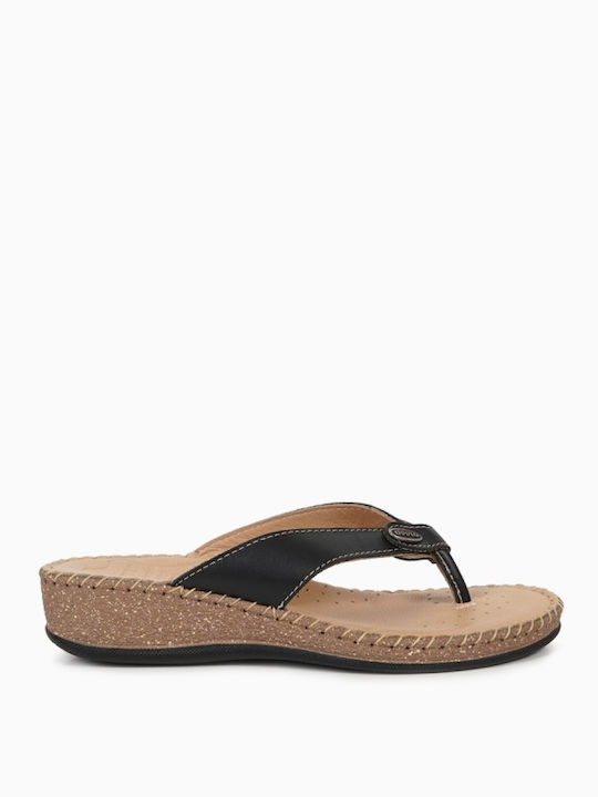 Γυναικειες Δερματινες Σαγιοναρες Comfort Μαύρο 18350
