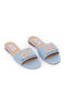 Siel Leder Flache Sandalen für Damen Mule Strass Politis