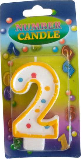Kokoracostume Birthday Candle Number "2" in Yellow Color 649460221