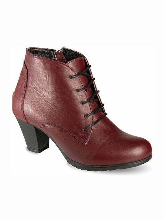Melshoes Damen Stiefeletten Leder Burgundisch