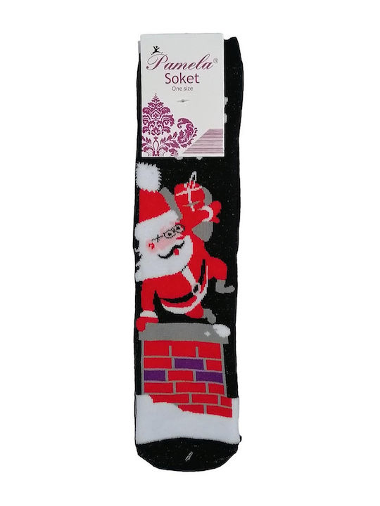 Pair of Unisex Socks with Padded Interior Pamela Christmas Mood Pam22-11 Black