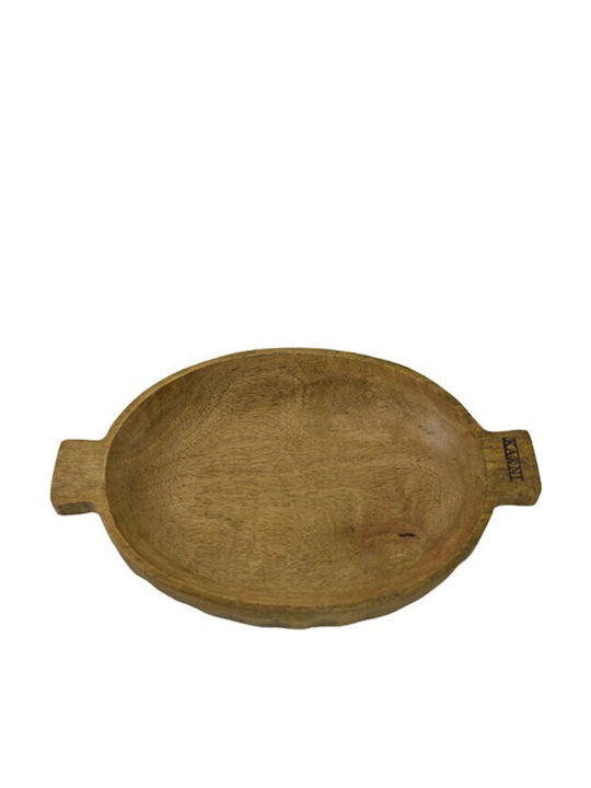 Nakaro Wood Διακοσμητικό Μπωλ Ξύλινο Καφέ 28x18cm