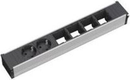 Bachmann Πολύπριζο 2 Θέσεων με USB-A Ασημί