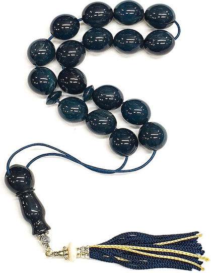 Roloi Komboloi Mastic Worry Beads Blue 33cm