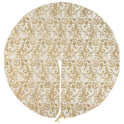 Embroidery Weihnachtsbaumrock Stoff Weiß Ψάθινη...