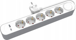 Plastrol Power Strip 5 Sockets with Cable 3m