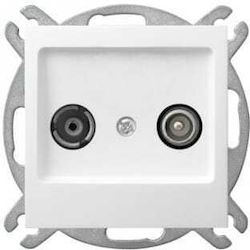 Ospel TV and Radio Antenna Socket Terminal in White color GPA-10GPZ m 00