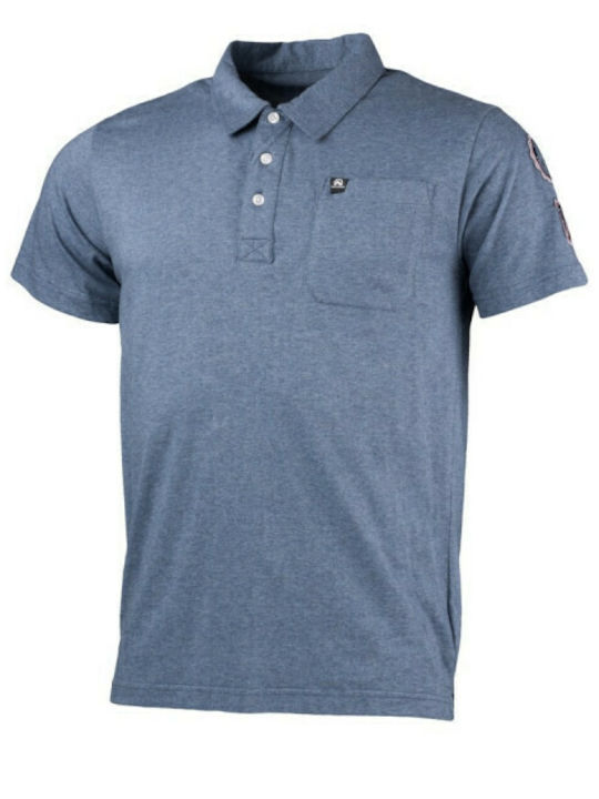 Men's Short Sleeve Polo Shirt Melange Blue