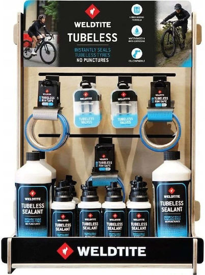 Weldtite Display Weldtite Tubeless Stand + Set Produse Tubeless Pack 34 Produse 00018+00054 New