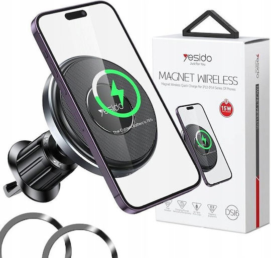 4KOM ESR Handyhalterung Auto mit MagSafe-Magnet & Kabellosem Laden 15W Schwarze