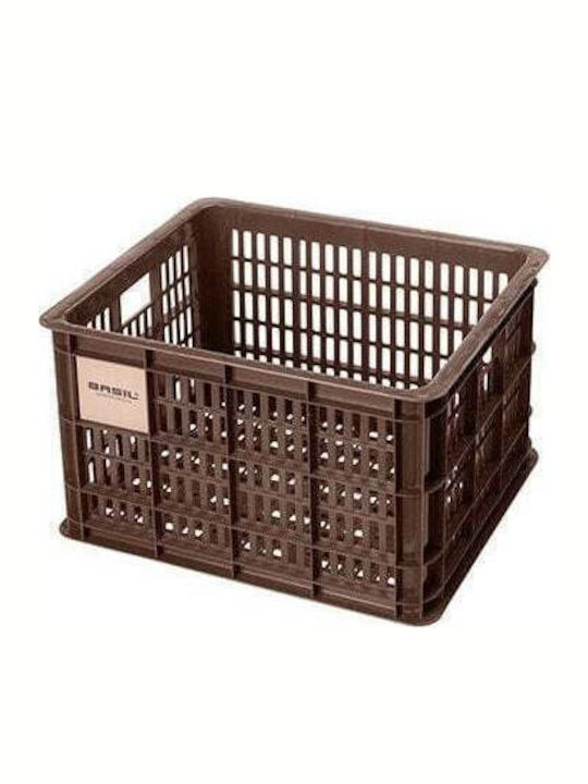 Handlebar Carrier Basket Basil Bicycle Crate M 27L Recycled Synthetic Brown New