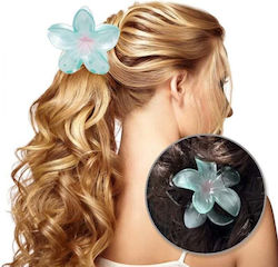Xl Hair Clip Clamp Flower Ombre Transparent Blue 7.5 X 8cm Sp397n