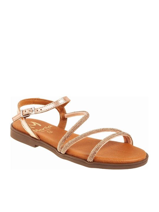 Din piele Sandale cu strasuri Copper