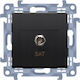 Kontakt-Simon TV Antenna Socket Basic in Black color CASF1.01/49