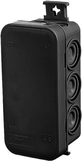 Elektro Plast Surface Mounted Electrical Box Branching IP55 in Black Color