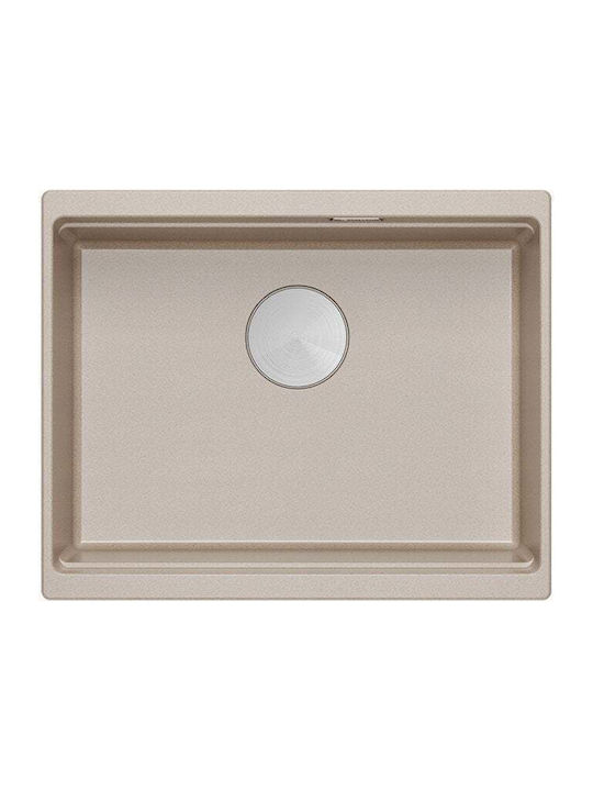 GraniteQ Υποκαθήμενος Νεροχύτης Inox Μ56xΠ45cm Μπεζ