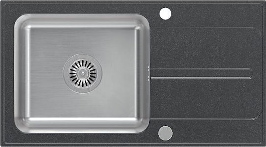 Steiner Drop-In Spüle aus Verbundgranulat B78xT43cm Schwarz