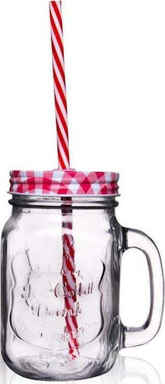 Orion Glass Water made of Glass with straw 450ml