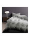 Pucioasa Set Husă de Pilotă Dublă cu 2 Fețe de Pernă & 1 Cearsaf 200x220 Gray Gradient