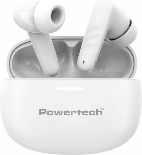 Powertech PT-1432 In-ear Bluetooth Handsfree Ακουστικά με Θήκη Φόρτισης Λευκά