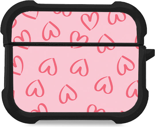 Sonique Heart Series Case Silicone in Pink color for Apple AirPods Pro