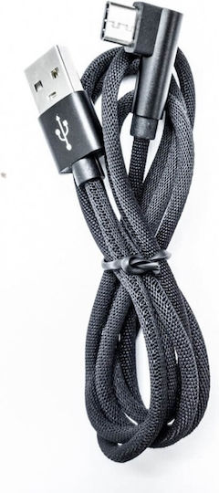 Angle (90°) USB 2.0 Cable USB-C male - USB-A Black 1m