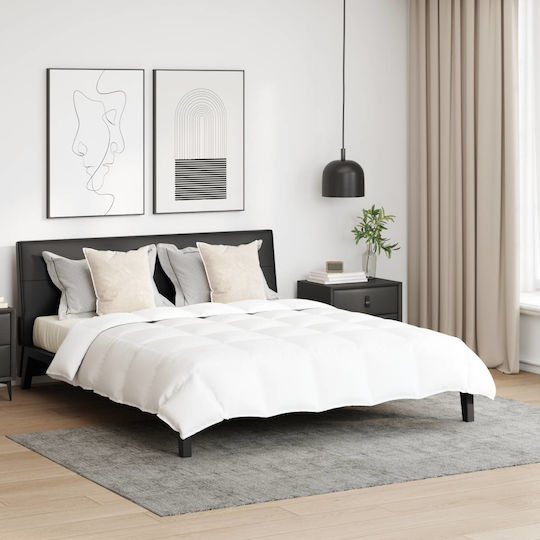 vidaXL Комплект Пухено Куинсайз 240x200бр Бял 3бр