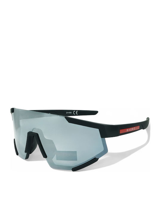 Riverio Unisex Sunglasses with Black Plastic Frame and Transparent Lens 9090-5