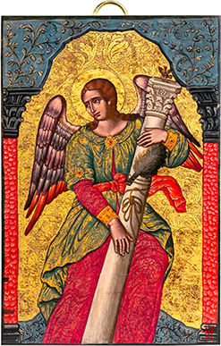 Artis Vergoldung & Restaurierung Erzengel Gabriel Vergoldet Heiligenikone 18. Jahrhundert 14 X 21,2 Cm