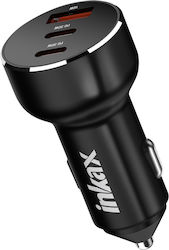 Inkax Car Lighter Charger 78W Dual USB-C and USB Compact Fast Charging Black Inkax Car Lighter Charger 78W Dual USB-C and USB Compact Fast Charging Black