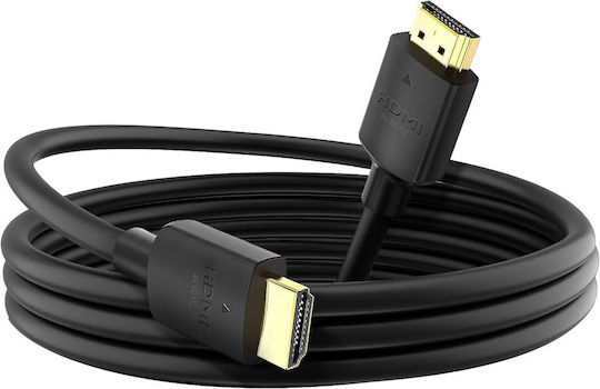 Swissten HDMI 2.0 Кабел 4K 60Hz Телевизори Златно Покрити Конектори 1 М Черен
