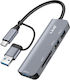 Linq Usb C Usb Hub Usb 3.0 + 2x Usb 2.0 Sd Tf Card Reader Black