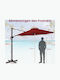 Garten & Terrassen Sonnenschirm Bodenständer Aluminium Rot mit Ständer 2.47x2.47m NP11552RD
