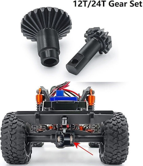 Protonrc 24t/12t Steel Alloy Helical Axles Gear Set 1/18 Rc Crawler Traxxas Trx-4m