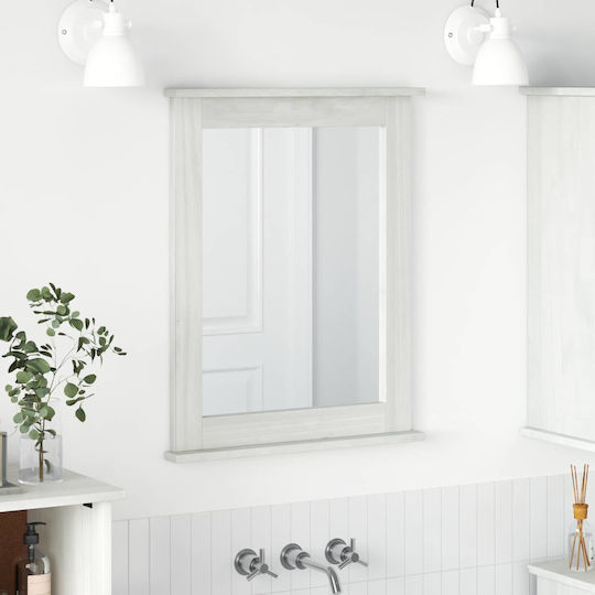 vidaXL Wall Mirror with White Wooden Frame 70x55.5cm 1pcs