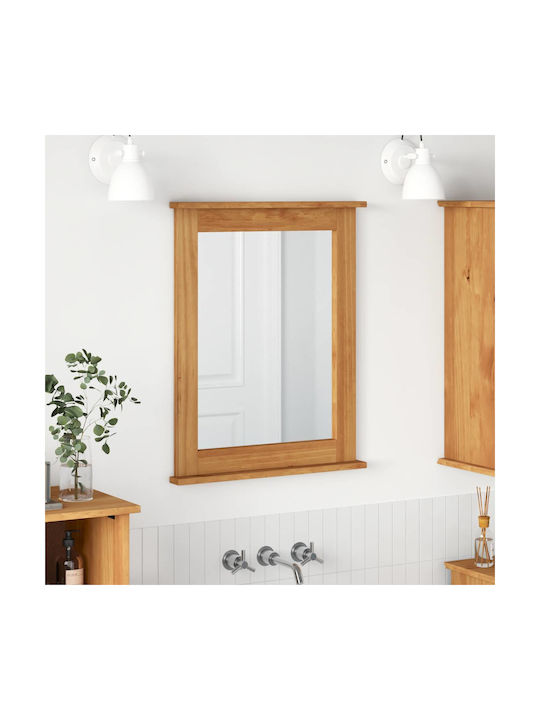 vidaXL Oglindă de Perete cu Maro Ramă din Lemn 70x55.5cm 1buc