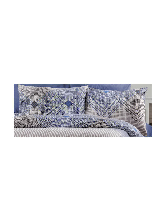 Μαξιλαροθήκη με Φάσα Grey-blue 50x70εκ.
